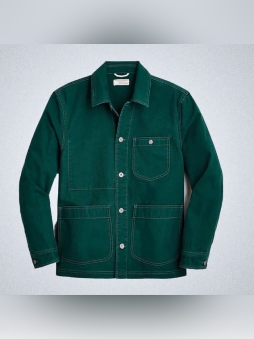 J.Crew Wallace & Barnes Duck Canvas Utility Chore Jacket Forest Green Size Large